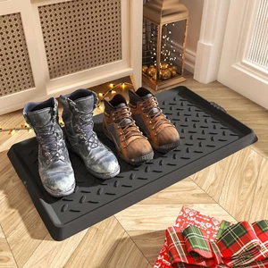 Heavy Duty Rubber Boot Tray 16X27.5 Inches Waterproof Indoor Outdoor Mat - Picture 1 of 12