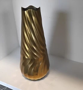 Vintage Brass Vase Swirling Pattern - Picture 1 of 13