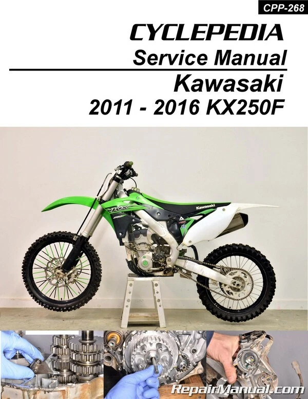 Manual de reparación de servicio de motocicleta Kawasaki KX250F 2011-2016 CPP-268 Foto 1 de 1