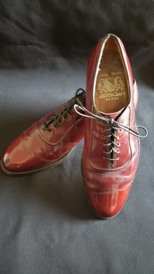 Johnston and Murphy Aristocraft Sz 8.5 C Burgundy Cap Toe Shoes MADE IN USA - Image 1 of 4