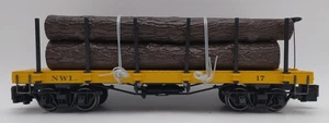 Bachmann G Scale Norfolk & Western (NWL) Flat Log Car #17 LN - Foto 1 di 3