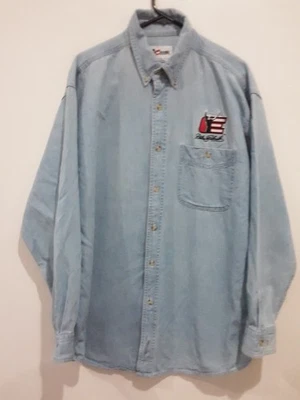 Vintage Chase Authentics  Denim Shirt  Mens Size Large  Dale Earnhardt  Pocket - Image 1 of 4