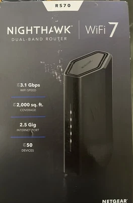 New Open Box - NETGEAR Nighthawk BE3100 WiFi 7 Dual-band Router (RS70) - Image 1 of 4
