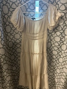 Trixxi Ivory Boho Flared, Lined, Off Shoulder Dress - Sz M - Picture 1 of 5
