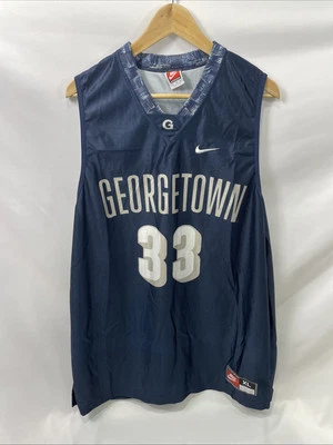 Camiseta deportiva vintage Nike Georgetown Hoyas Patrick Ewing para hombre XL azul baloncesto Foto 1 de 4