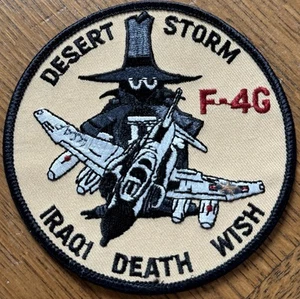 Vintage Desert Storm "Iraqi Death Wish" F-4G Wild Weasel Phantom Patch - Bild 1 von 3