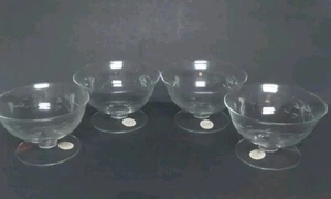 Princess House Etched Crystal Glasses Heritage Footed Dessert Coupe 4pc NIB - Picture 1 of 7