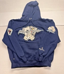 Johnny Blaze RARE Wu Wear Dice 21 Vegas Blue Hoodie XL Y2K Heavy Cotton LESEN - Bild 1 von 12