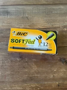 Bolígrafos vintage Bic SoftFeel Soft Feel tinta negra 1997 docena SCSM11 - Imagen 1 de 7