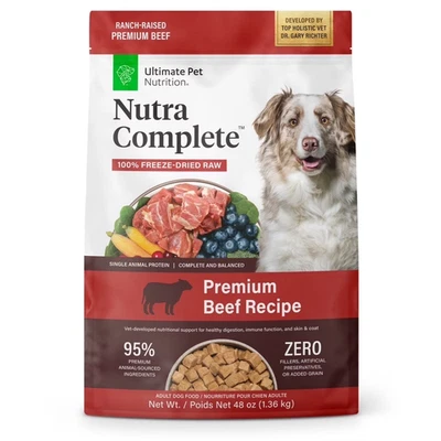 Ultimate Pet Nutrition Nutra Complete Freeze Dried Raw Beef Dog Food, 48 oz Bag - Image 1 of 4