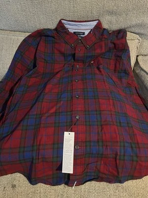 NWT - Tommy Hilfiger Men's Button Down Plaid Flannel Shirt - THFLEX - Size 3x - Image 1 of 4