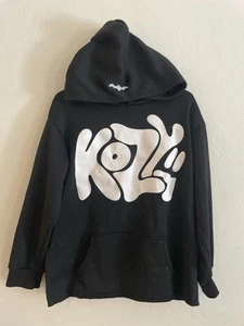 Kozy Black and White Letters Hoodie Size L - Picture 1 of 2