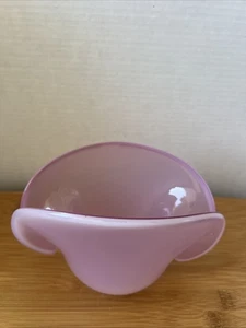 Murano Kunstglas MCM Muschel Muschel Vase Schale Doppelsockel rosa opalisierend atemberaubend! - Bild 1 von 14