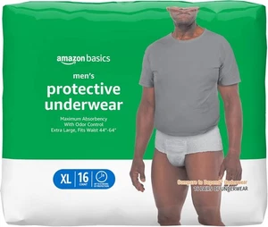 Amazon Basics Incontinence Underwear for Men, Maximum X-Large, White  - Picture 1 of 6