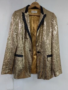 Torn by Ronny Kobo Gold Sequin Jacket Sz XS - Picture 1 of 10