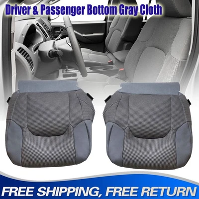 Driver & Passenger Bottom Cloth Seat Cover Gray For 2005-2019 Nissan Frontier- S Foto 1 de 4