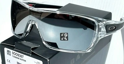 NEW* Oakley TURBINE ROTOR Clear & Black POLARIZED Galaxy Chrome Sunglass 9307 - Image 1 of 4