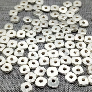 New 20 Karen Hill Tribe Silver Square Spacer Bead for Bracelet Necklace Gifts - Picture 1 of 5