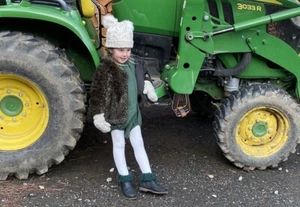 Boutique Handmade Linen Romper Christmas Holiday Fall 5T Custom, Long Sleeve - Picture 1 of 9
