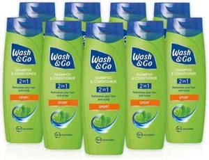 Wash & Go 2 in 1 Sport Shampoo und Conditioner X 9 Flaschen - Bild 1 von 3
