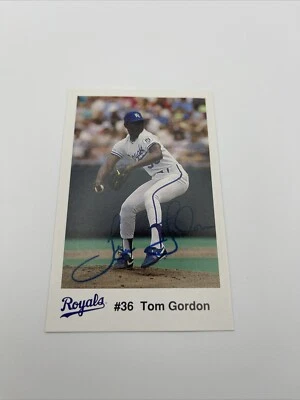 Cartão fotográfico autografado por Tom Gordon. Kansas City Royals - Imagem 1 de 2