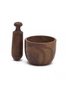 Sheesham Wood Mortar Pestle Set Imam Dasta Ohkli Musal Kharal Khalbatta 5 inches - Picture 1 of 5