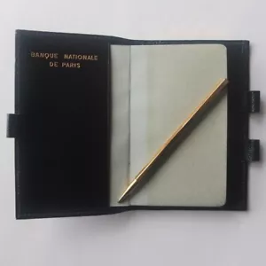 1972 BANQUE NATIONALE de PARIS leatherette bank organizer & address book—unused - Picture 1 of 7