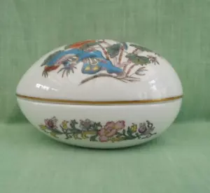 Vintage Wedgwood Kutani gru osso porcellana scatola a forma di uovo medio - 10,5 cm (4,15") - Foto 1 di 5