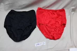 Vintage Nylon Höschen Retro Pin-Up rot schwarz Größe 8 Smart Fit neu ohne Etikett Dessous - Bild 1 von 7