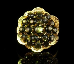 ANILLO HARÉN RACIMO CÓCTEL ORO 18K ZAFIRO ESTRELLA NEGRO NATURAL ESTATE de colección - Imagen 1 de 12