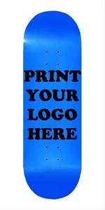 8.5x32.5 Bright Blue Skateboard PRINT YOUR LOGO HERE Premium Maple Wood - Picture 1 of 3