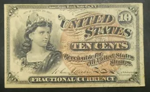 1863 10 Ten Cents Fractional Currency - Picture 1 of 2