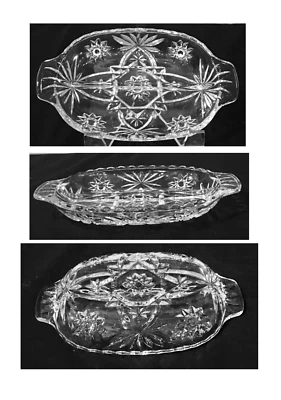 Plato dividido de vidrio ancla Hocking de colección ovalado precortado transparente festoneado 8" x 6" Foto 1 de 2
