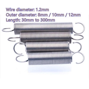 Expansion Springs Stainless Wire Diameter 1.2mm Tension Spring 30mm - 300mm Long - Picture 1 of 11