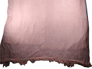 Nicole Miller Pink Fringe Lightweight Diamond Stitched Throw Blanket 50" x 60"  - Picture 1 of 9