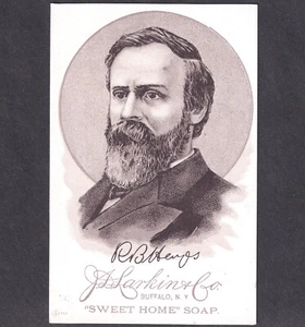 1885 H603 J.D. Tarjeta Rutherford B. Hayes de jabón dulce hogar de Larkin & Co - Imagen 1 de 7