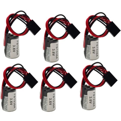 6pcs for FBT030A FUJI NB2 PLC CNC ER3V/3.6V 1200mAh Li-Battery With Black Plug - Image 1 of 4