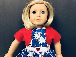 18 Zoll Puppe rot weiß & blau Kleid Set passend für American Girl Puppen: Hunde - Bild 1 von 5