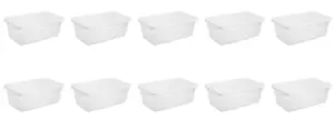 6 Quart Storage Box Stackable Bin with Lid, Plastic Container, 10 Pack - Picture 1 of 7