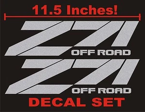 Z71 Truck Bed Decals, Silver Metallic (Set) for Chevrolet Silverado - Picture 1 of 1