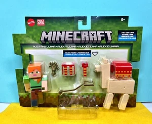 2024 Minecraft Figure 2-Pack: ALEX and LLAMA (w/ Wheat, Carpet Llama Wear) - Picture 1 of 9