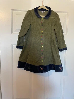 Vestido polar manga larga floral bordado a cuadros rojo talla 5 Le Top para niñas Foto 1 de 3