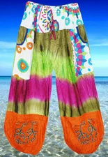 Gypsy Hippie Yoga Harem Pant COLOR ME PINK Tie Dye FUNKY TRAVEL Boho Pant S/M