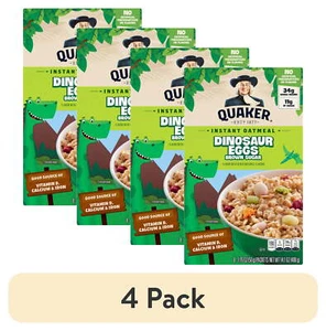 (4 pack) Quaker Instant Oatmeal, Dinosaur Eggs & Brown Sugar, 1.76 oz, 8 Packets - Picture 1 of 10