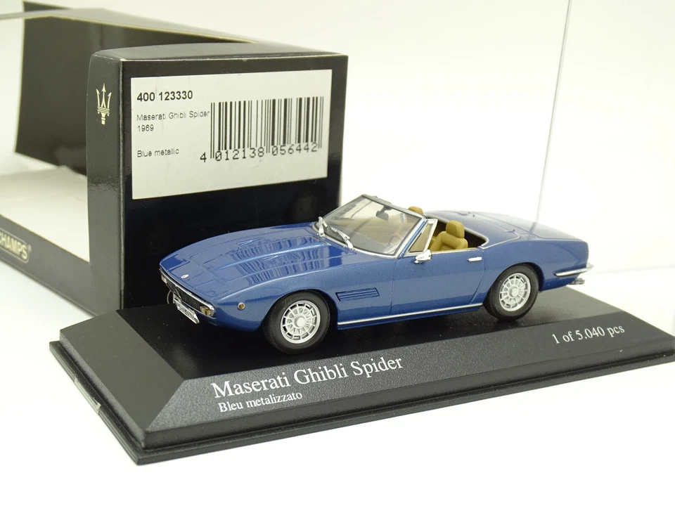 Minichamps 1/43 - Maserati Ghibli Spider Blue 1969 - Image 1 of 1