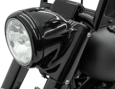 Harley Davidson Softail Fatboy 86-17 Ochsenkopf Scheinwerfer Verkleidung schwarz - Bild 1 von 3