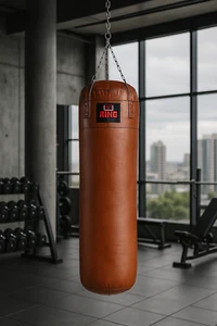Premium Boxsack aus echtem Leder 140 x 40 cm 40 kg braun - Bild 1 von 8