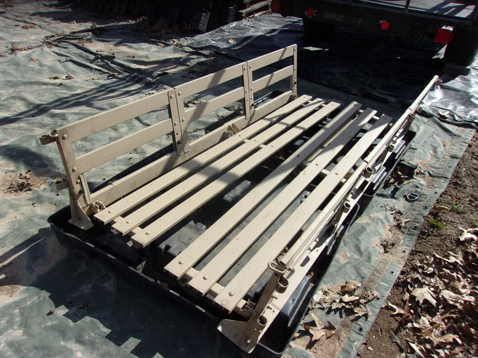 MILITARY SURPLUS 2 MAN HMMWV  M998 TAN TROOP SEATS WITH HARDWARE TRUCK - US ARMY - Image 1 of 4