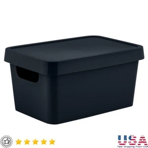 Vinto Stackable Plastic Storage Box W/ Lid Clear Handles Organizing Container US - Picture 1 of 10