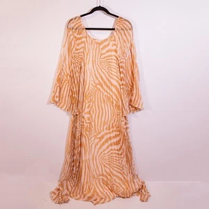 Sezane Julietta Chiffon Akkordeon Plissee Zebra Animal Print Muster Maxikleid - Bild 1 von 4